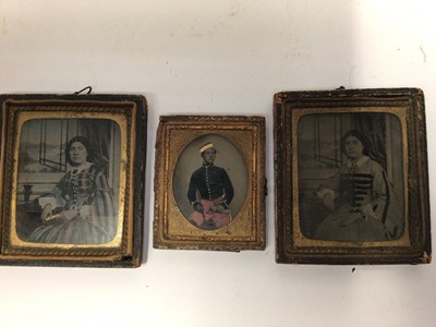 Lot 2239 - Small group of pens together with three ambrotype photos