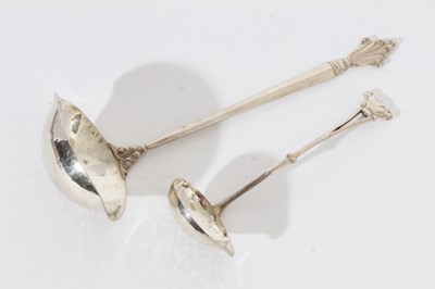 Lot 358 - 1920s Georg Jensen, Acanthus pattern, silver sauce ladle and one other.