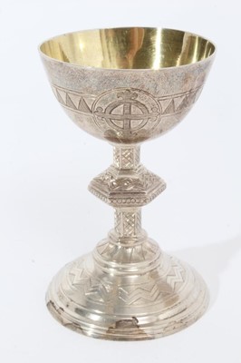 Lot 361 - Victorian communion chalice and paten.
