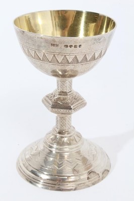 Lot 361 - Victorian communion chalice and paten.