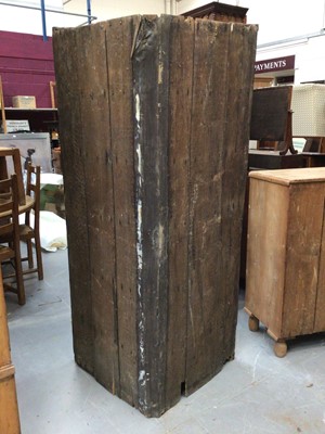 Lot 347 - Early 19th century oak two height corner cupboard with panelled doors 183 cm high, 96 cm wide