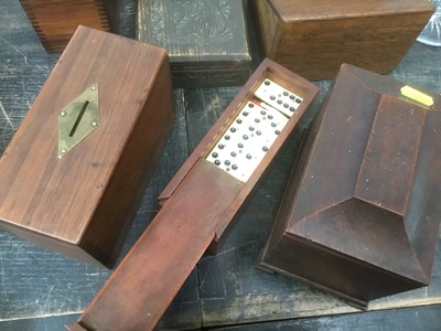 Lot 142 - Collection of wooden money boxes and other treen