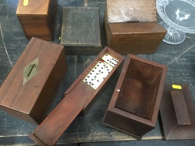 Lot 142 - Collection of wooden money boxes and other treen