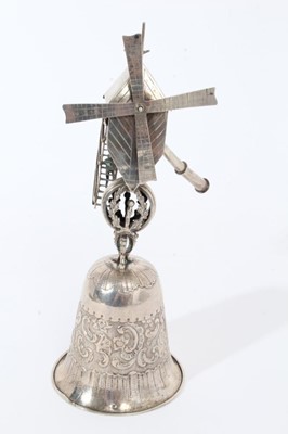 Lot 364 - Late 19th century Dutch silver Windmill Wager Cup.