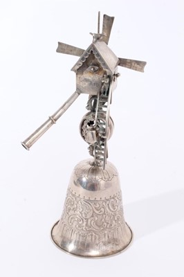 Lot 364 - Late 19th century Dutch silver Windmill Wager Cup.