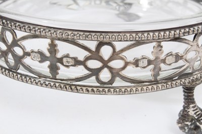 Lot 366 - Victorian silver sweet meat dish of circular form with pierced decoration.