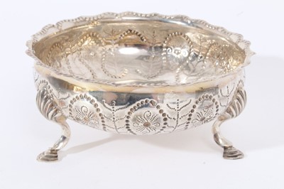 Lot 366 - Victorian silver sweet meat dish of circular form with pierced decoration.