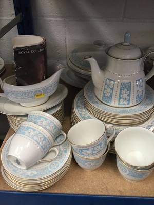 Lot 214 - Shelley porcelain 'Posy Spray' dinner service, Royal Doulton 'Hampton Court' dinner and tea service, other china teawares and decorated china.