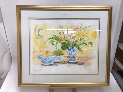 Lot 18 - Phil Johns, contemporary, pencil, watercolour and gouache - Summertime, signed and titled, 51cm x 63cm, in glazed gilt frame