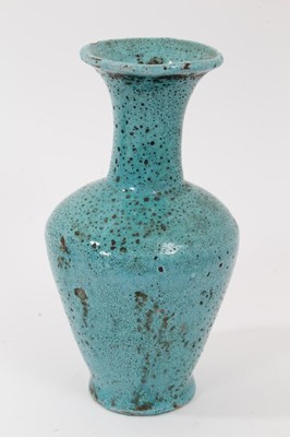 Lot 166 - Pair of Iznik turquoise glazed vases