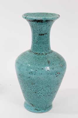Lot 166 - Pair of Iznik turquoise glazed vases