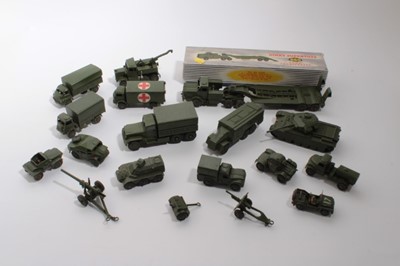 Lot 1614 - Diecast Dinky Military Tank Transporter No. 660 boxed plus a selection of unboxed military vehicles (qty)