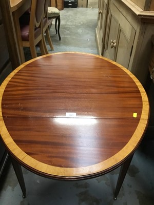 Lot 1001 - Reproduction mahogany oval pembroke table on taper legs