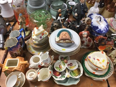 Lot 303 - Large group of ceramics to include novelty jug in the form of a Duck other similar items and figures, tea ware and dinner ware (qty)