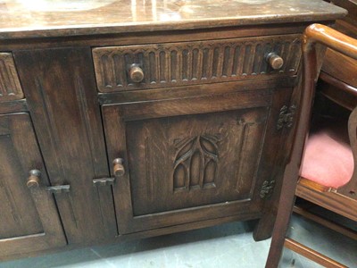 Lot 401 - Oak dresser with two drawers and two panelled doors below