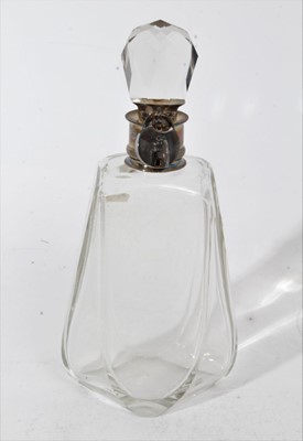 Lot 443 - Cut glass decanter with silver mount and lock