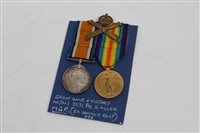 Lot 267 - First World War pair - comprising War and...