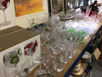 Lot 61 - Large collection of glassware, including drinking glasses, bowls, dishes, etc