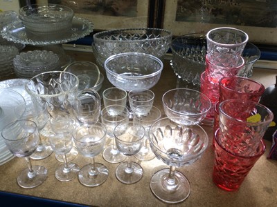 Lot 61 - Large collection of glassware, including drinking glasses, bowls, dishes, etc