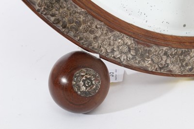 Lot 375 - Late 19th/early 20th century table mirror of circular form, with bevelled mirror plate