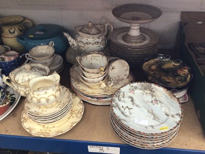 Lot 68 - Sundry ceramics, including Victorian tea wares, Japanese Kutani porcelain tea wares, etc