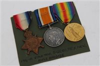 Lot 271 - First World War 1914 - 1915 Star trio -...