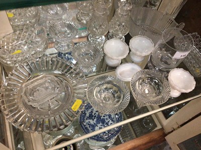 Lot 119 - 19th century and later glassware, including cut glass salts and casters