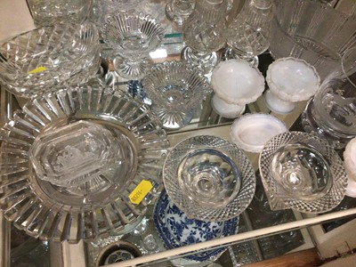 Lot 119 - 19th century and later glassware, including cut glass salts and casters