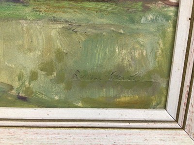 Lot 127 - Russell Palmer, 20th century, oil on board - A Norfolk Farm, signed, 37cm x 50cm, framed