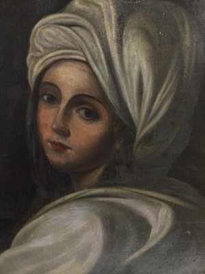 Lot 129 - After Guido Reni, oil on canvas laid on board - portrait of Beatrice Cenci, 49cm x 39cm, in gilt frame