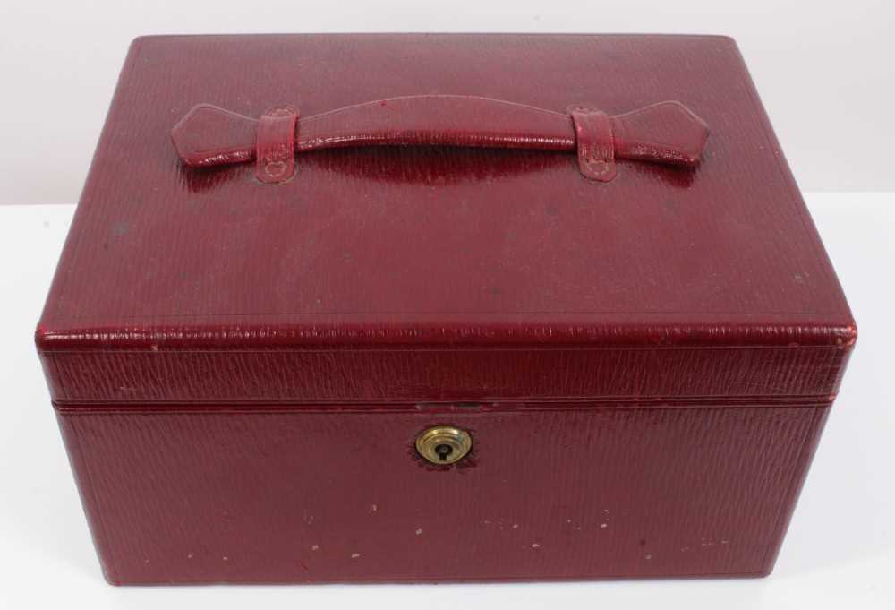 Lot 40 - Good quality Victorian red Moroccan leather jewellery box