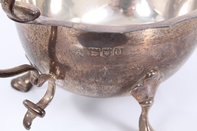 Lot 43 - Silver sauce boat together with a silver pen tray (2)