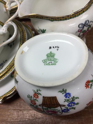 Lot 280 - 1920s Aynsley porcelain teaware with basket and floral decoration