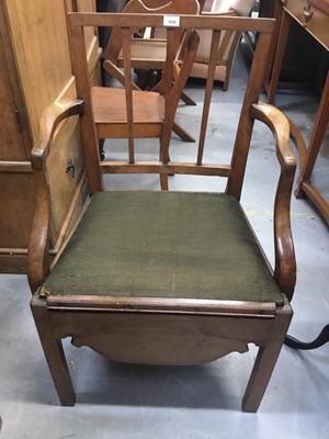 Lot 422 - 19 th century mahogany commode elbow chair
