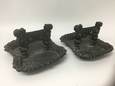 Lot 1518 - Pair of George IV  cast iron boot scrapers