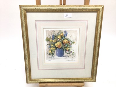 Lot 148 - D. Brown, contemporary, watercolour still life, initialled, 25cm x 20cm, togthwer with three signed prints by Brown, each framed and glazed (4)