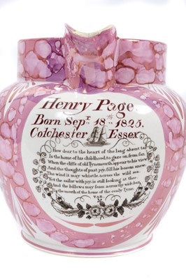 Lot 145 - Henry Page, Colchester lustre jug
