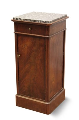 Lot 1344 - 19th century French mahogany and marble top pot cupboard