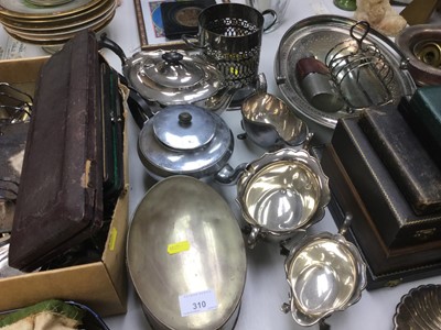 Lot 310 - Large group of silver plated ware to include cutlery sets, teaset and other items