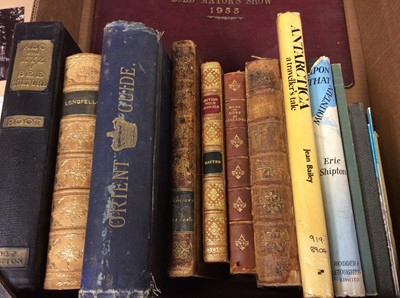 Lot 1717 - A box containing leather bound books including Willam Melmoth Letters of Marcus Tullius Cicero to several of his Friends 1793 Printer Dodsley Pall Mall volume 1 & 2. James Hervey Meditations and Co...