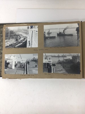 Lot 114 - Shipping Memorabilia - 1940s Photograph album S.S. Arawa trial trip after reconditioning, Newcastle upon Tyne to Glagow.   photographs include Boat Drill, Passengers in life jackets, views from th...
