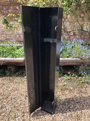 Lot 1042 - Black painted metal gun safe for two guns, 123cm high