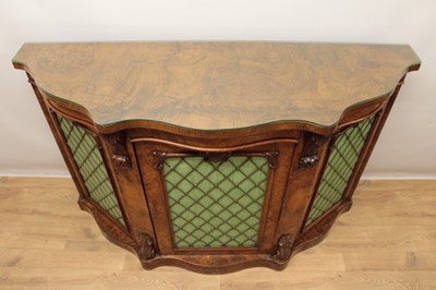 Lot 1314 - Mid Victorian walnut serpentine credenza