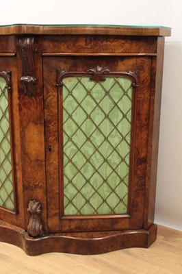 Lot 1314 - Mid Victorian walnut serpentine credenza