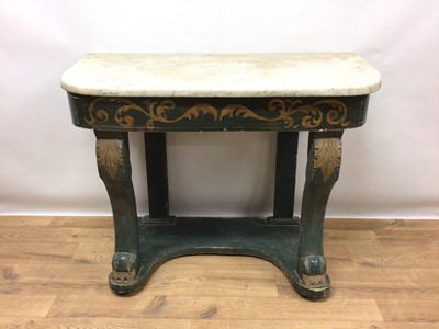 Lot 1323 - 19th century marble topped painted console table