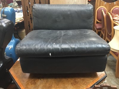 Lot 1050 - 1970s Italian designer chair with plastic frame and black leather upholstery