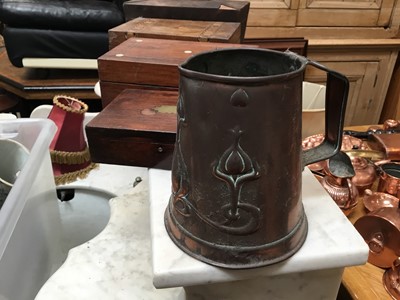 Lot 594 - Lot 19 th century boxes, brass trivet and sundries