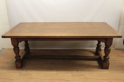 Lot 1464 - 17th century style oak refectory table