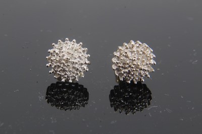 Lot 208 - Pair diamond cluster earrings