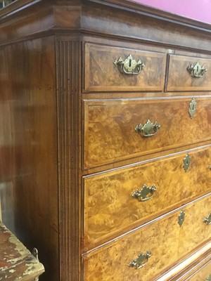 Lot 1385 - Fine early 18th century walnut chest on chest